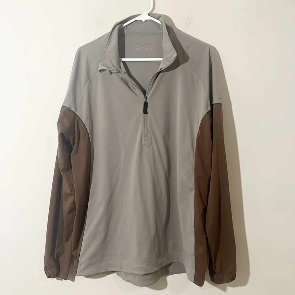 NIKE GOLF Mock Neck Long Sleeve Pullover windbreaker jacket Men size Large
